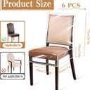 6 Pack Plastic Dining Chair Covers, Waterproof Clear Plastic Kitchen Chair Protectors W/21 x D/18 Inch Keep Your Chairs Safe from Water Dust Stain and Pet Claws Fits 16-23"