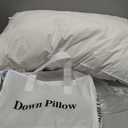 Goose Down Feather Soft Pillows One Pillow 100% Cotton Supportive Bed Pillow Stripe White Color Standard Size 20x26 Inch