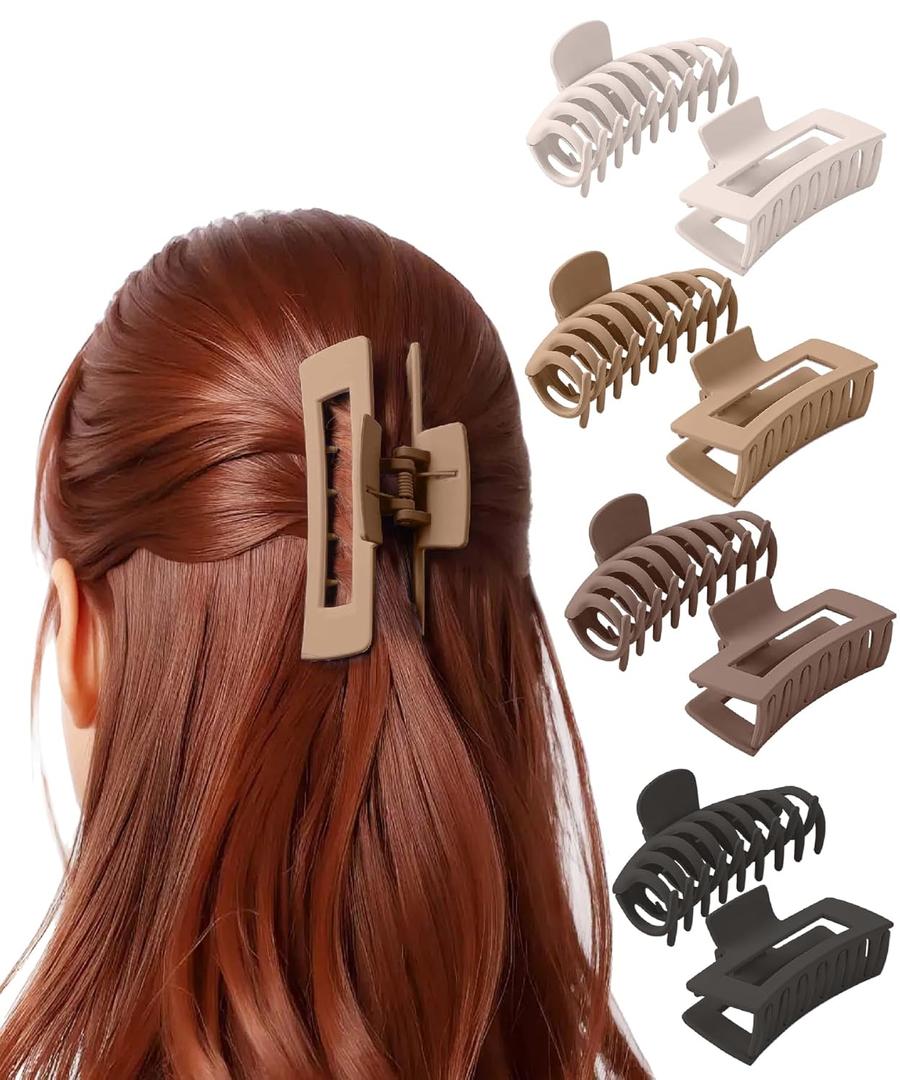 Ms. Pen- Large Hair Clips for Women, 4.3 Inch, 8 Pack, Boho Essence, Hair Claw Clips for Women