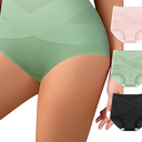 Women's High Waisted Underwear Slightly Tummy Control Cotton Panties Full Coverage Postpartum Briefs 3 Pack, XXL