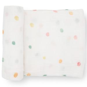 Little Unicorn Premium Cotton Swaddle Baby Blanket | Breathable Fabric | for swaddling, Play, Nursing & More (Party Dots) (Set of 1)
