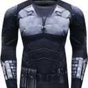 Men's Compression Sports Shirt Cool 3D Bat Long Sleeve Tee (XL, Bat A)