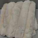 JOJUSIS Pack of 2 Faux Fur Plush Decorative Throw Pillow Covers Couch Cushion Case Soft Fluffy Pillowcases Wide Stripe (Beige, 20 x 20 Inch)