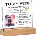 Romantic Gifts for Wife Christmas Birthday Valentine's Day Wedding, to My Wife Clear Acrylic Sign for Home, 4 x 4 Inches