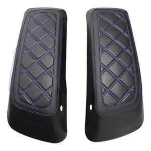TDZ 2014-2023 Hard Saddlebag Lid Bra/Covers fits for Harley Davidson Touring Road Glide FLTRX Electra Glide FLHT Road King FLHR Street Glide FLHX and Tri Glide (Blue stitching)