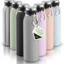 SipX 20 oz Stainless Steel Insulated Water Bottle with Leakproof Lid & Carry Hook  Triple Insulated  Cold 24 Hours/Hot 12 Hours  Perfect for Gym, Work, Sports, Travel  Grey (Gray)