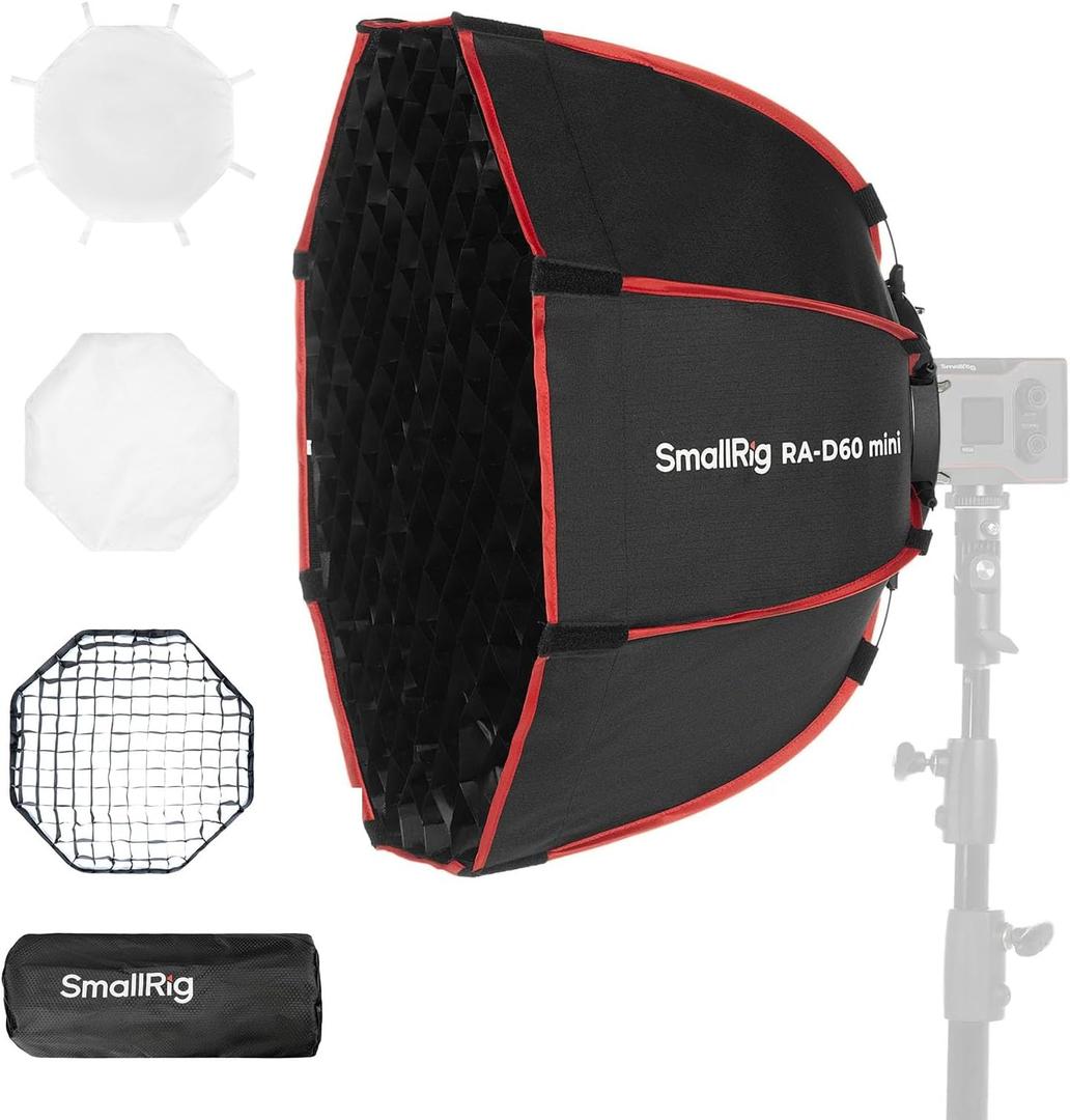 SmallRig RA-D60 Parabolic Softbox, 23.6" Quick Release Softbox with Carrying Bag, Compatible with SmallRig RC60 /RC100 Series COB Video Light for Photography Studio, Video Recording