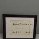 GraduationMall 8.5x11 Diploma Frame with Black over Gold Mat or Display 11x14 Document without Mat, UV Protection Acrylic, Mahogany with Gold Beads