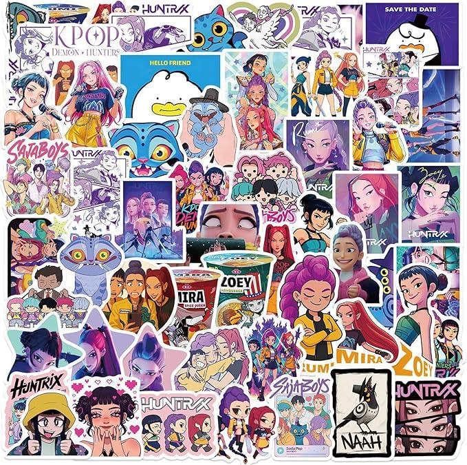 72 Pcs Anime Stickers, Cute Cartoon Stickers Bulk, Suitable for Water, Phones, Bottles, Laptops, Guitar, and More. DIY Your own Gift Decorations to Present to Your Loved Ones. Pack Of 5