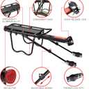 HOMEE Rear Bike Rack,Bike Cargo Racks Frame Aluminum Alloy Universal Adjustable Cycling Equipment Stand Footstock Bicycle Luggage Carrier with Tools and Reflector for 26"-29" Frames