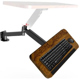 Keyboard Tray Wall Mount, Sit-Stand 26 Inch Keyboard and Mouse Tray, Height Adjustable Typing Platform for Office, Medical, Industrial Operation and Sim Racing