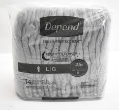 Depend Night Defense Men's Overnight Adult Incontinence Underwear Large 14 Count