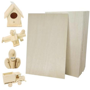 RMSPO 32 Pcs Basswood Sheets,4 x 6 x 1/16 Inch Thin Unfinished Wood Sheet for Craft,Wooden DIY Ornaments,Crafting Planks, Laser Cutting& Engraving 2 Pack