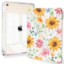 Feams Slim Case for iPad Air 11-inch M4/M3/M2 (2026/2025/2024), iPad Air 5th/4th Generation (2022/2020) 10.9 Inch Case Clear Back with Pencil Holder & Auto Sleep, Sunflower