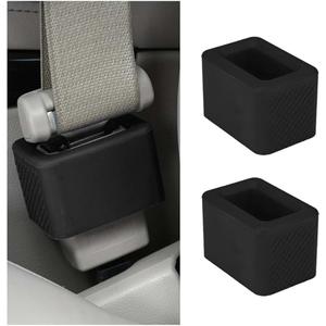Car Seat Belt Buckle Holder, 2PCS Silicone Vehicle Seatbelt Buckle Booster for Kids, Automotive Seatbelt Fasten Holder Makes Receptacle Upright for Easy Access, Universal Fit (Black)