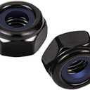 MewuDecor #10-32 Nylon Insert Hex Lock Nuts Locknuts, 304 Stainless Steel 18-8, Black Oxide, 50 PCS