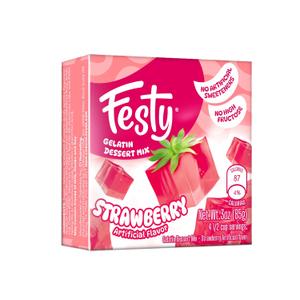 Festy Strawberry Gelatin Dessert Mix, 3 oz