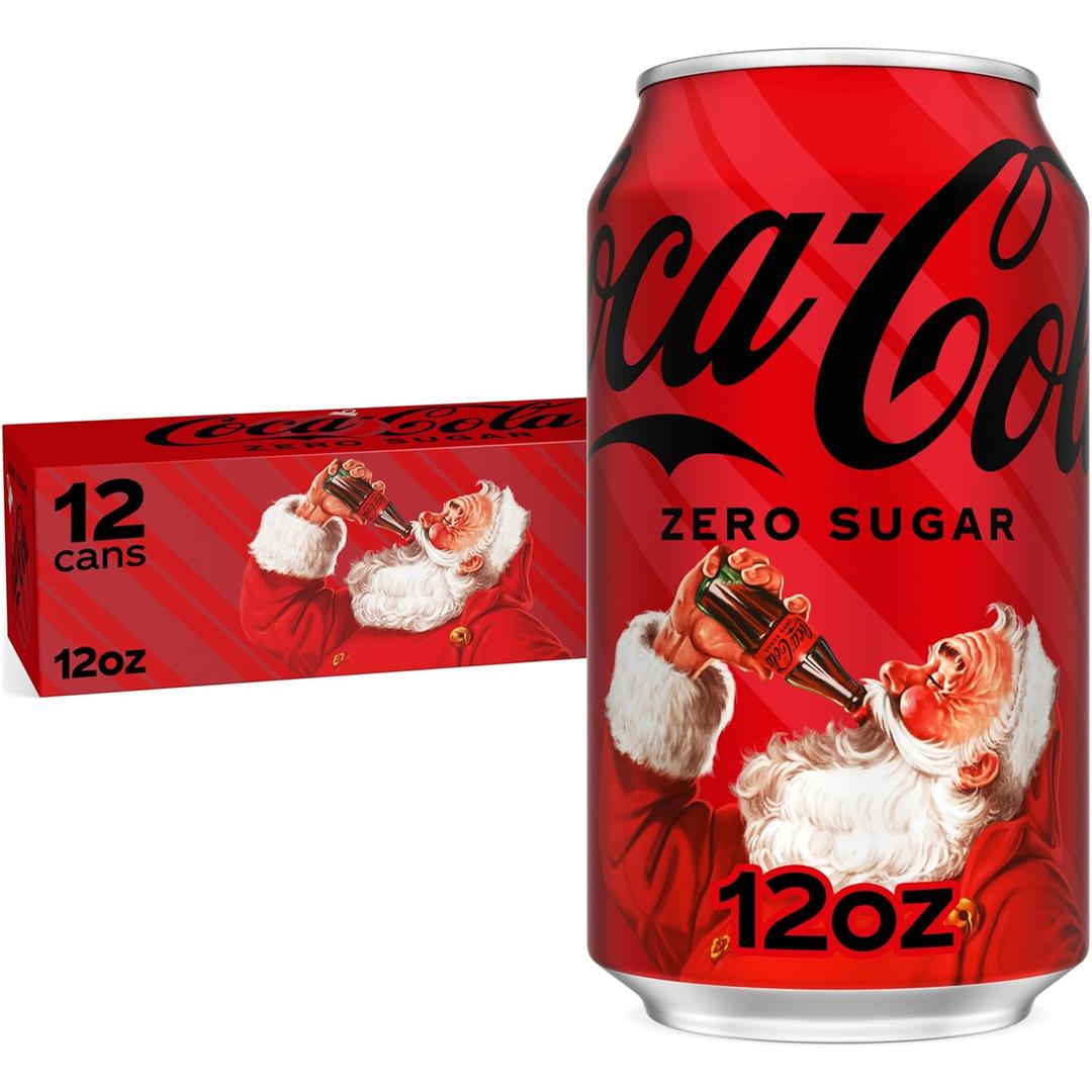 Coca-Cola Zero Sugar Soda, 12 fl oz Cans, 12 Pack - Classic Cola Soft Drink Fridge Pack (EXP 03/02/26)