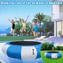 6.5FT Inflatable Swim Platform Water Trampoline for Lake, Recreational Water Bouncer Floating Trampoline with 4-Step Rope Ladder for Adults/Kids