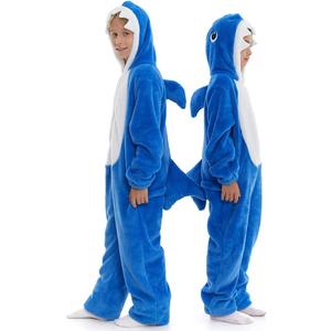 HSCTEK Fuzzy Teddy Fleece Child Onesies Pajamas - Kids Long Sleeve Zip Up Hooded Blanket Sleep - One Piece Costume