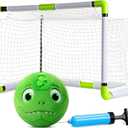 Toddler Toy Soccer Goals for Backyard Indoor with Soft Plush Dinosaur Ball, Mini Soccer Nets and Ball Set for Kids(Pump Include)
