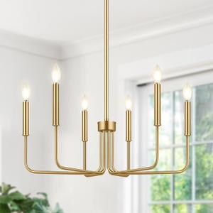 6-Light Farmhouse Chandelier for Dining Room Lighting Fixtures Hanging, Oil-Rubbed Bronze Dining Light Fixtures Industrial Chandelier for Bedroom, Foyer, Hall, Kitchen, Living Room and Entryway (6-Light, Oil-Rubbed Bronze(No assembly light fixture))