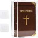 Klmnop Clear Acrylic Display Case for Bible, 4mm Thick Wall Mount Vertical & Horizontal Display Case, Book Organizer Box to Protect Collectible Books, Family Old Bible, DVD, 10.63 x 7.48 x 2.36 inch