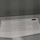 Wireless Keyboard and Mouse Combo - Full-Sized Ergonomic Keyboard with Wrist Rest, Phone Holder, Sleep Mode, Silent 2.4GHz Cordless Keyboard Mouse Set for PC, Laptop - Trueque (Pure White, 1 Pack)