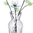 HunnmingRe 5 Pcs Glass Flowers with Vase, May Birth Month Flower Decor, Handmade Blown Glass Birthday Flower Bouquet, Birthday Gifts for Mom Women, Home Office Table Centerpiece Wedding Decor