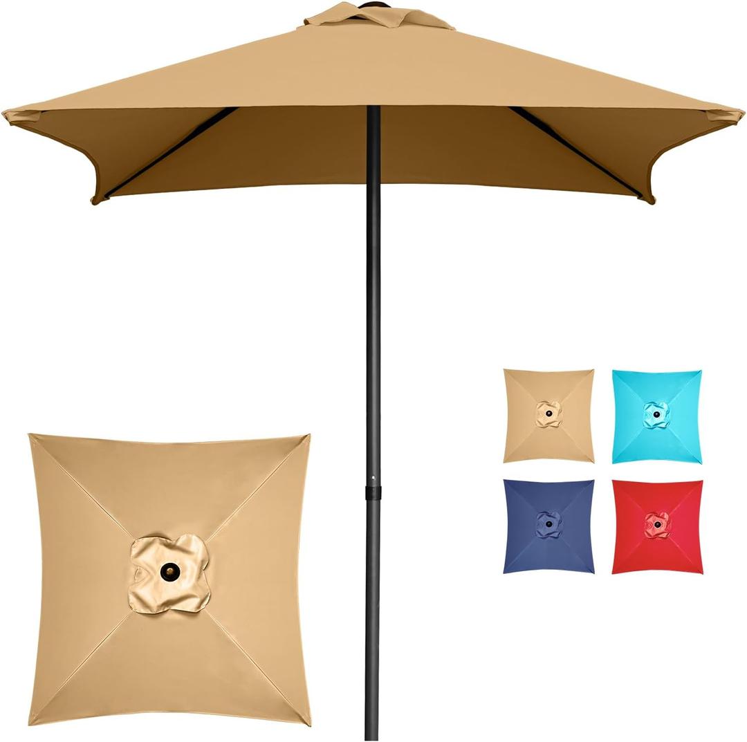 4.9ft Mini Square Patio Umbrella - UV 50+ Waterproof & Easy Setup | Outdoor Table Umbrella for Deck, Balcony, Garden, Lawn, Backyard, Market
