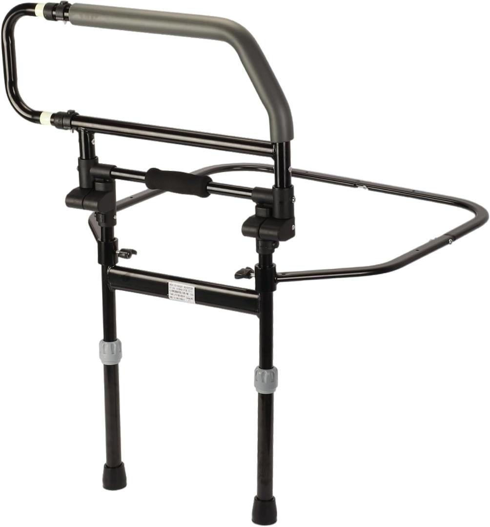 yeshine Bed Rails for Elderly Adults, Foldable Bed Side Rails for Seniors, Adjustable Bed Safety & Assist Cane, Heavy Duty Bed Grab Bar for Fall Prevention, 300Lbs Adult Bed Guard Rail, 504E