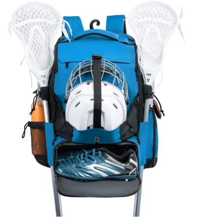 Himal Outdoors Lacrosse Bag with Helmet Storage- Premium Lacrosse Backpack with Two Stick Holder- Extra Large Separate Shoe Compartment-Zipper Pocket & Towel Ring and Padded Shoulder Straps  (Navy Blue)