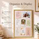 Maitys Bead Pinboard Framed Linen Bulletin Board, Gold, 20 x 30 Inch