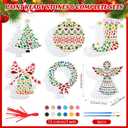 Gersoniel 6 Pack Christmas Ceramic Ornaments Painting Crafts Adult Unpainted Christmas Stepping Stone Kit Ready to Paint Mosaic Ceramic Figurines with Paints Brushes DIY Hanging for Holiday Xmas Tree
