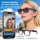 AI Smart Wireless Bluetooth Translation Glasses for Men/Women with Speakers/Bluetooth&140+ Languages Translation Sports/Travel/Drive/Busniess (C3+AI+Color Change Lenses+BaoHua)