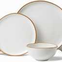 Stoneware Dinnerware Sets for 6, Reactive Glaze Plates and Bowls, White
18-Piece Handcrafted Rustic Porcelain Dishes Set, Highly Scratch Resistant, Dishwasher & Microwave Safe
