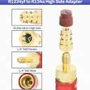 bylikeho R1234YF to R134a Conversion Adapters Quick Couplers Kit,Car Accessories R1234yf Refrigerant Recharge Kit,High Low Side Adapter for R1234yf Air Conditioning Systems Evacuation Recharging