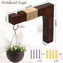 Plant Hanger Hooks for Indoor Hanging Plants, 2 Pack Rustic Farmhouse Wooden Hanging Basket Wall Bracket Plant Hooks for Indoor Outdoor Flower Pots Lanterns Wind Chime Balcony Light Garden Decoration