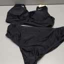 Summer Mae Twist Maternity Bikini Two Piece Pregnancy Swimsuits Cutout Bathing Suit High Waisted Ruched Swimwear (12, Black)