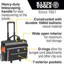 Klein Tools 55452RTB Tool Bag, Water Resistant Tool Storage Organizer Rolls on Rugged 6-Inch Wheels, 24 Pockets, Load Tested to 200-Pound