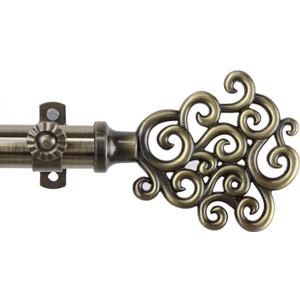 Rod Desyne Sophie 13/16" Single Curtain Rod, 18-28 inch, Antique Brass Rod Desyne Sophie 13/16" Single Curtain Rod, 18-28 inch, Antique Brass