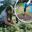 TCBWFY 4"x12" Auger Drill Bit for Planting Digging Holes,Garden Plant Flower Bulb Auger Spiral Drill Rapid Bulb Planter Earth Auger Bit Post or Umbrella Hole Digger for 3/8" Hex Drive