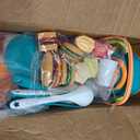 120Pcs Mini Play Kitchen Accessories, Kids Pretend Cooking Playset with Desserts, Cuttable Veggies & BBQ & Storage Basket, Educational Role-Play Gift for Toddlers, Child, Green