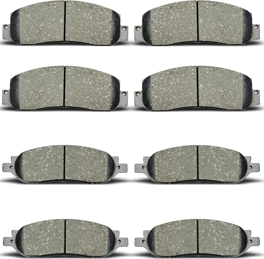 Front Rear Brake Pads Compatible with 2005-2007 Ford F-250 Super Duty,for 2005-2008 Ford F-350 Super Duty (D1068 D1069)