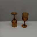 7OZ Plastic Wine Glasses, 24Pcs Amber Reusable Drinking Cups Vintage Champagne Flutes, Plastic Crystal Water Goblets for Parties Stemmed Shatterproof Drinking Glasses for Wedding, Toasting Party