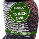 Hedoc Fake Owl Decoys to Scare Birds Away, Rotating Head Sculptures, Nature Enemy Scarecrow Plastic Statues, Pest Repellent, Bird Control and Pigeon Deterrent Outdoor Yard, Garden Protectors, 6"L x 6"W x 15"H