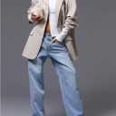 SOLY HUX Women's Button Down Sweater Crew Neck Long Sleeve Shirts Knitted Casual Pullovers (White, M)