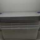 Rubbermaid Roughneck Clear 95 Qt/23.75 Gal Storage Containers, Pack of 4 with Latching Grey Lids, Visible Base, Sturdy and Stackable, Great for Storage and Organization