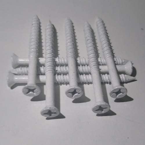 Shorpioen 20-Pack 1/4 x 3-1/4" Flat Phillips Concrete Screw Trim Head White BC-1452CNPFRW