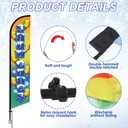 Fanfanwin Snow Cones Feather Flag with Pole Kit 15 ft Banner Sign for Business Advertising Feather Flag Sign with Flagpole for Outside Garden Business Store Party
